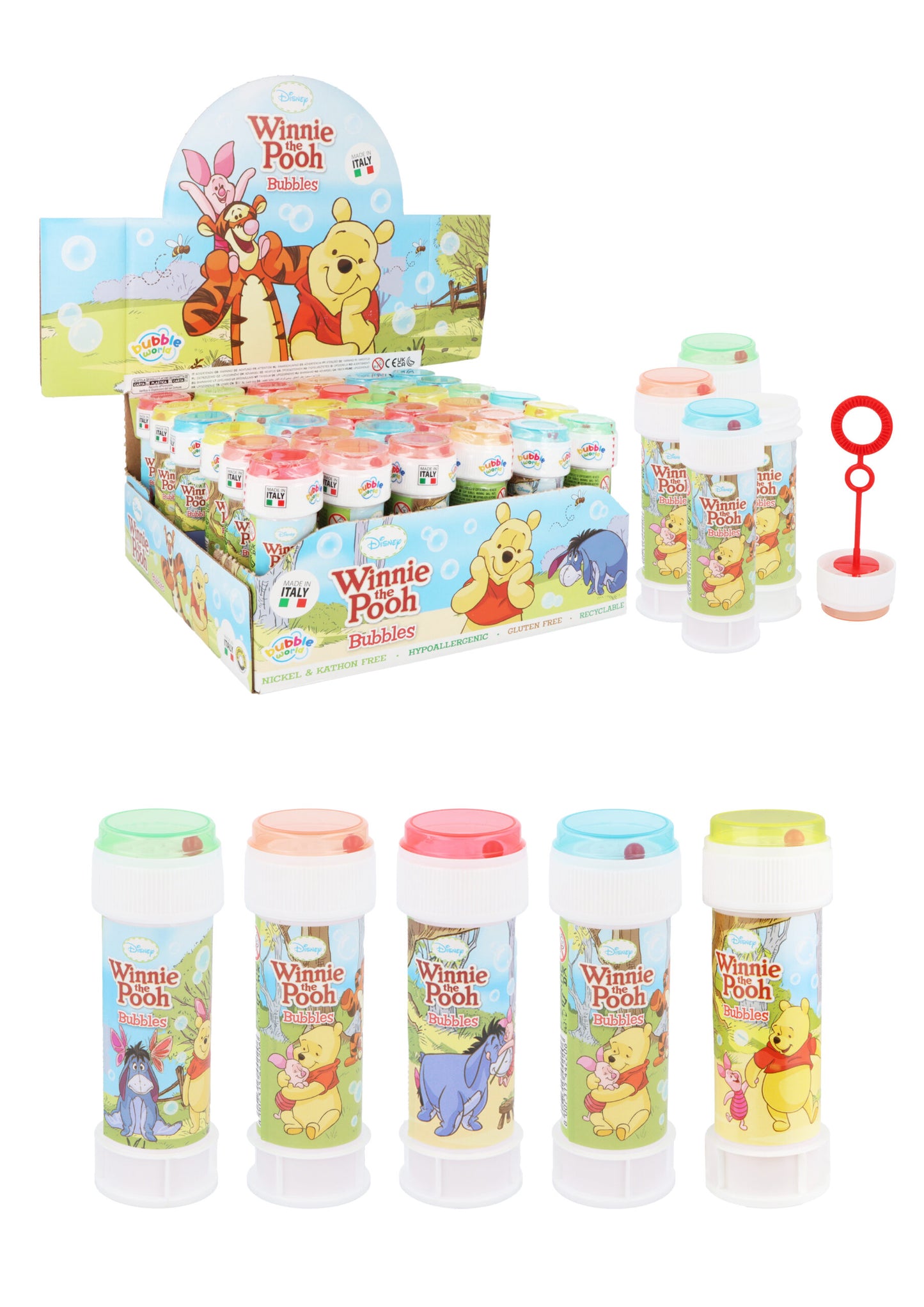 Box of 36 Assorted Winnie the Pooh Bubble Tubs 60ml