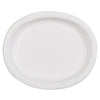 Pack of 8 White Solid Oval Plates