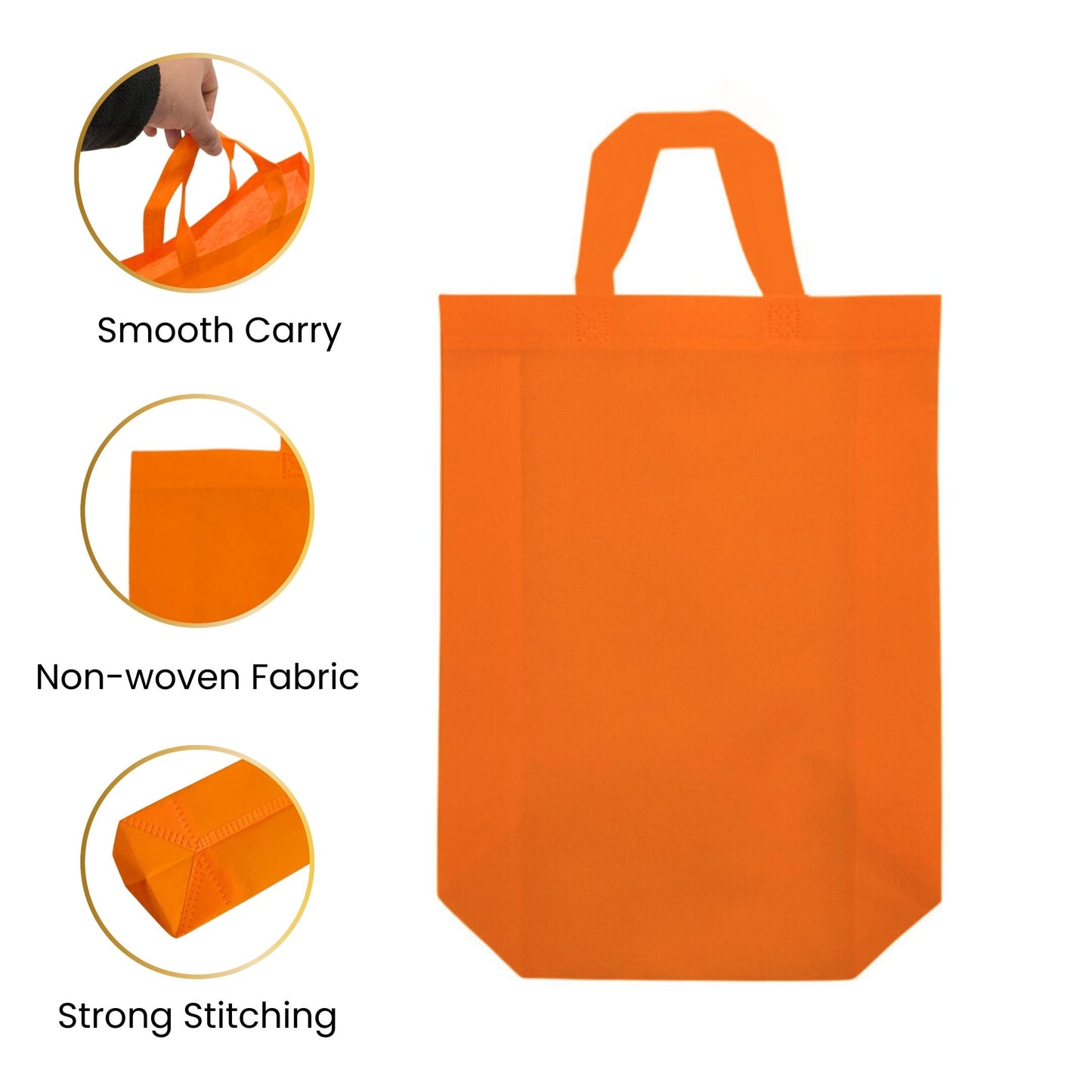 Pack of 25 Yellow Coloured 25x35x10cm Non-Woven Bags with Handle