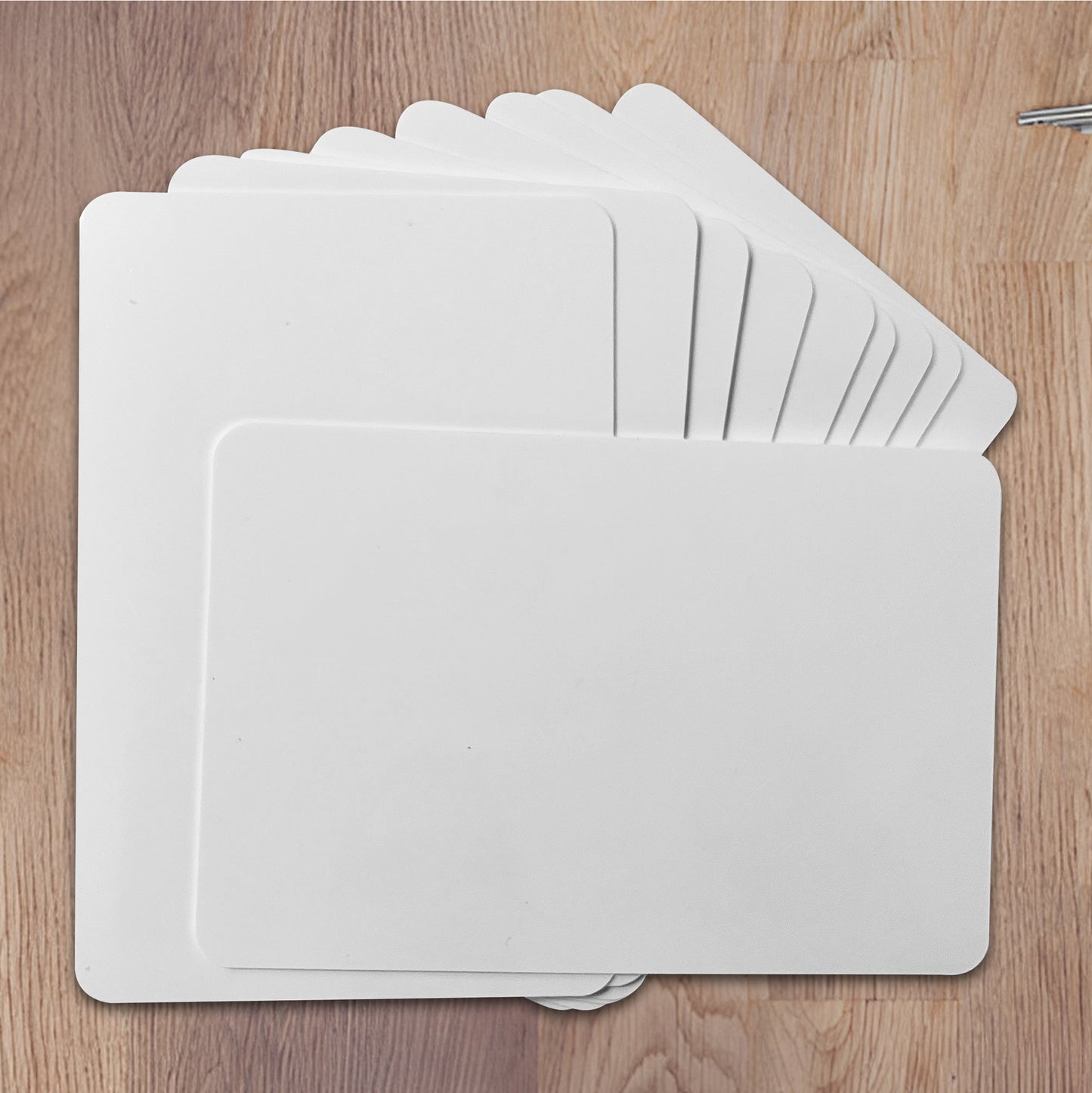 Pack of 12 8x5" Size Dry Wipe Whiteboards - Presentation Card Size