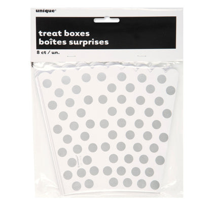 Pack of 8 Silver Dots Treat Boxes