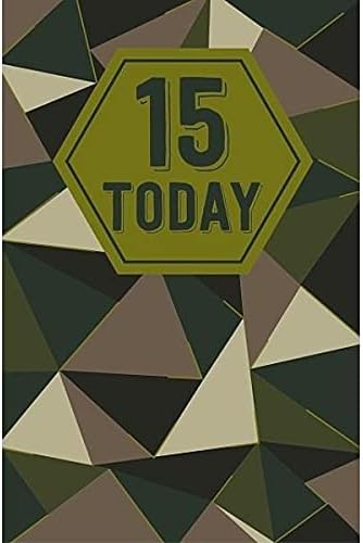 Camouflage Look Geometric Design 15th Birthday Card