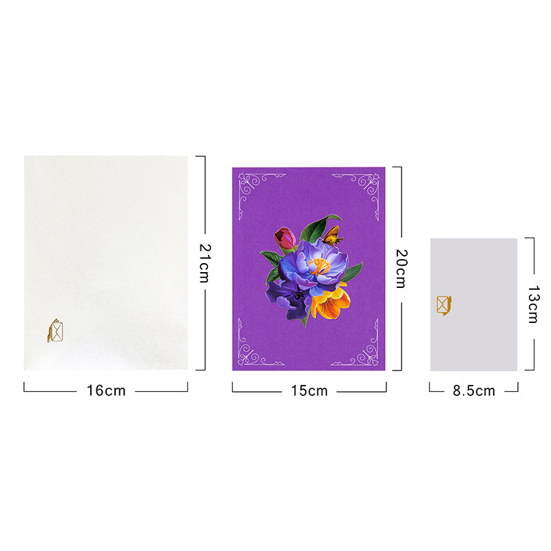 Joyful Blossoms Spring Bouquet 3D Pop Up Greeting Card
