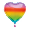 Gradient Rainbow Heart Foil Balloon 18"