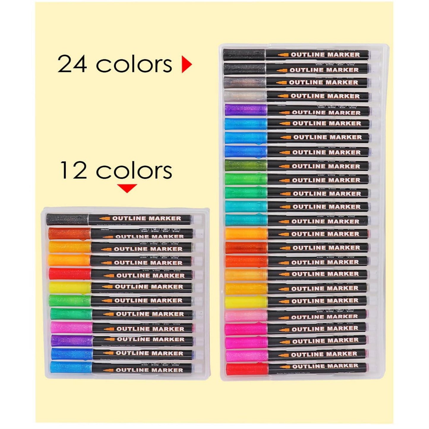 Pack of 24 Colors Art Drawing Outline Fineliner Marker pens
