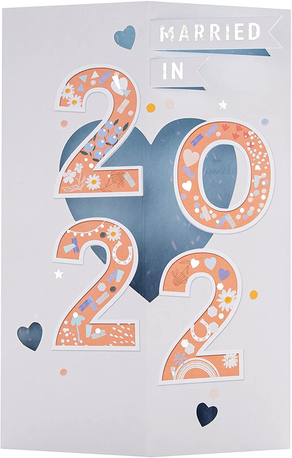 Multicolored 3D Cube Design Congratulations Wedding Card for 2022 {DC}