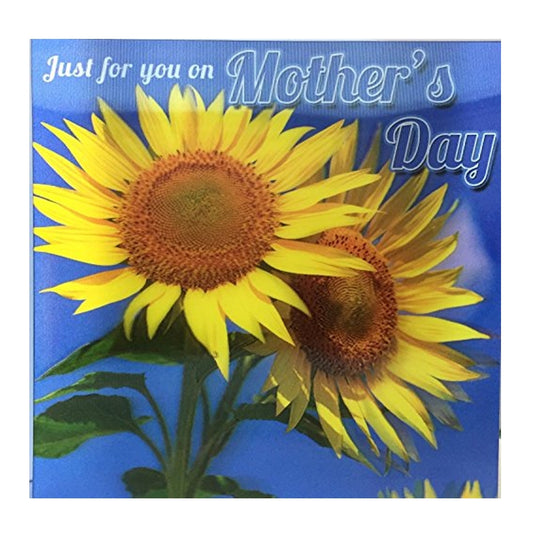 3D Holographic Just for you on Mother's Day BEAUTIFUL BRIGHT COLOURFUL SUNFLOWERS Mother's Day Greetings Card 