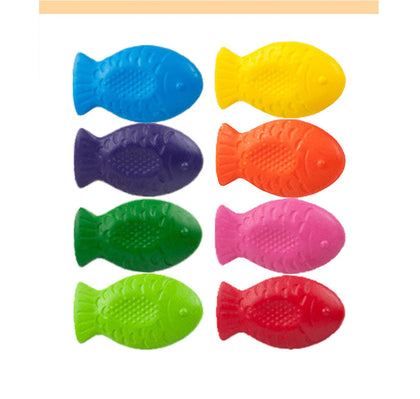 Pack of 8 Assorted Colour Fish Design Crayons