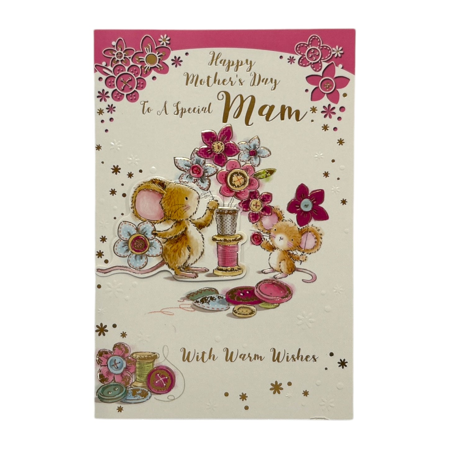 To A Special Mam Mouse Holding Flower Design Mother's Day Card