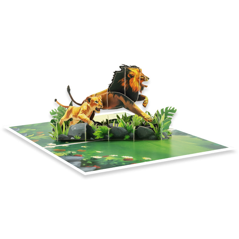 Lion Legacy 3D Father & Son Pop Up Father's Day Card
