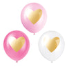 Pack of 6 Gold Heart 12" Assorted Latex Balloons