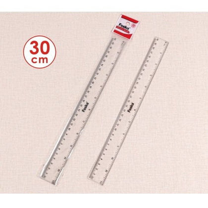 30cm Clear Plastic Ruler - (12