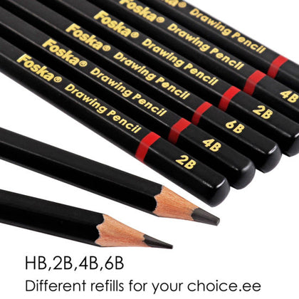 Pack of 12 6B Wooden Drawing Pencils