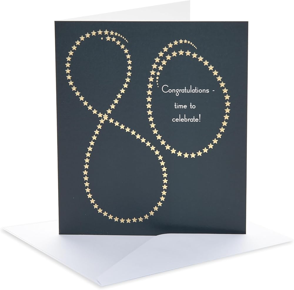 Starry Number Design 80th Birthday Card