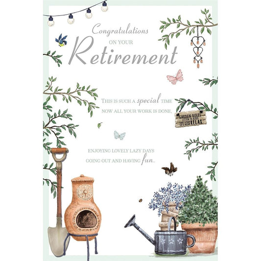 Garden Theme with Floral Design Retirement Congratulations Card