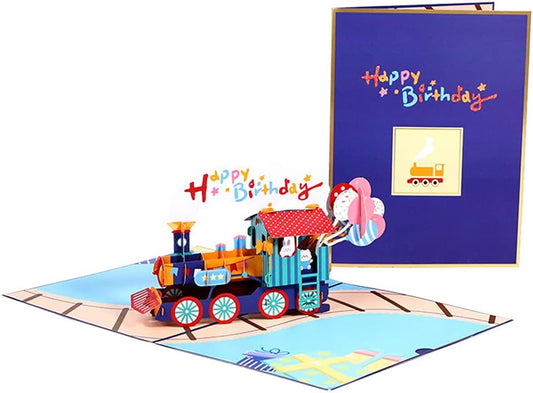 Train Full of Wishes 3D Pop Up Birthday Card
