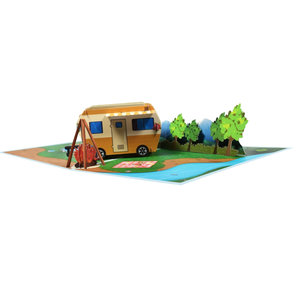 Camping Scene 3D Pop Up Greeting Card