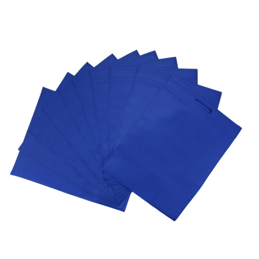 Pack of 100 Blue Coloured 45x35cm Non-Woven Patch Handle Bags