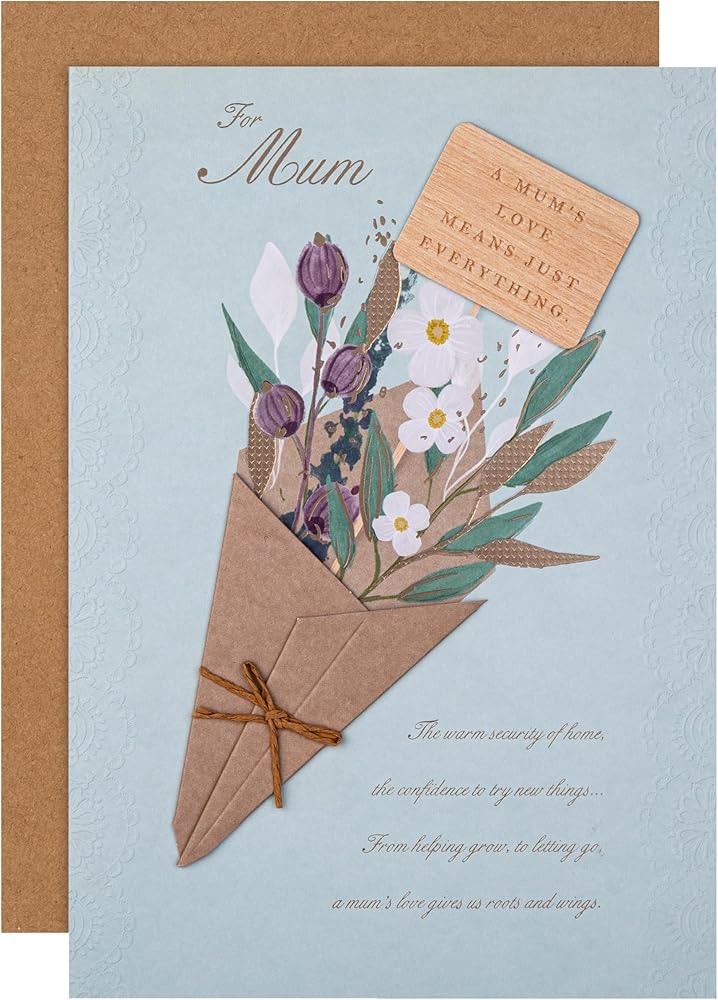 Bouquet of Flowers Design Heartfelt Verse Mum 3D Attachment Mother's Day Card