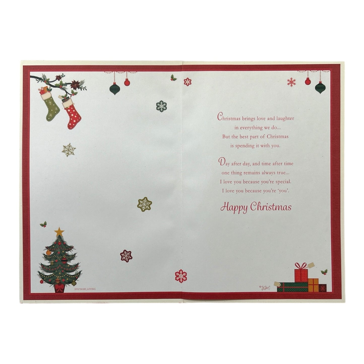 With Love To My Partner Gold Frame Design Christmas Card