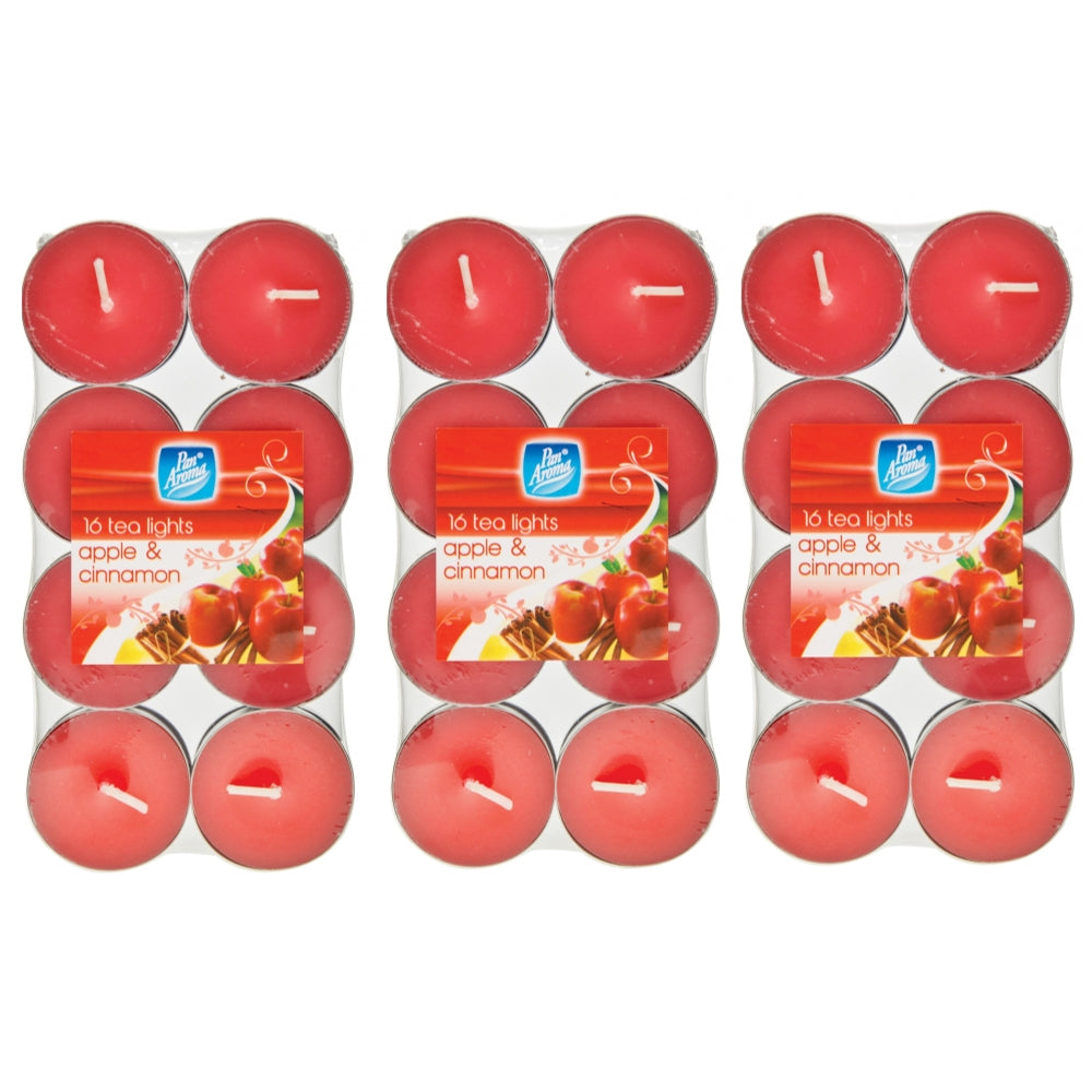 Pack of 48 Apple and Cinnamon Tea Lights