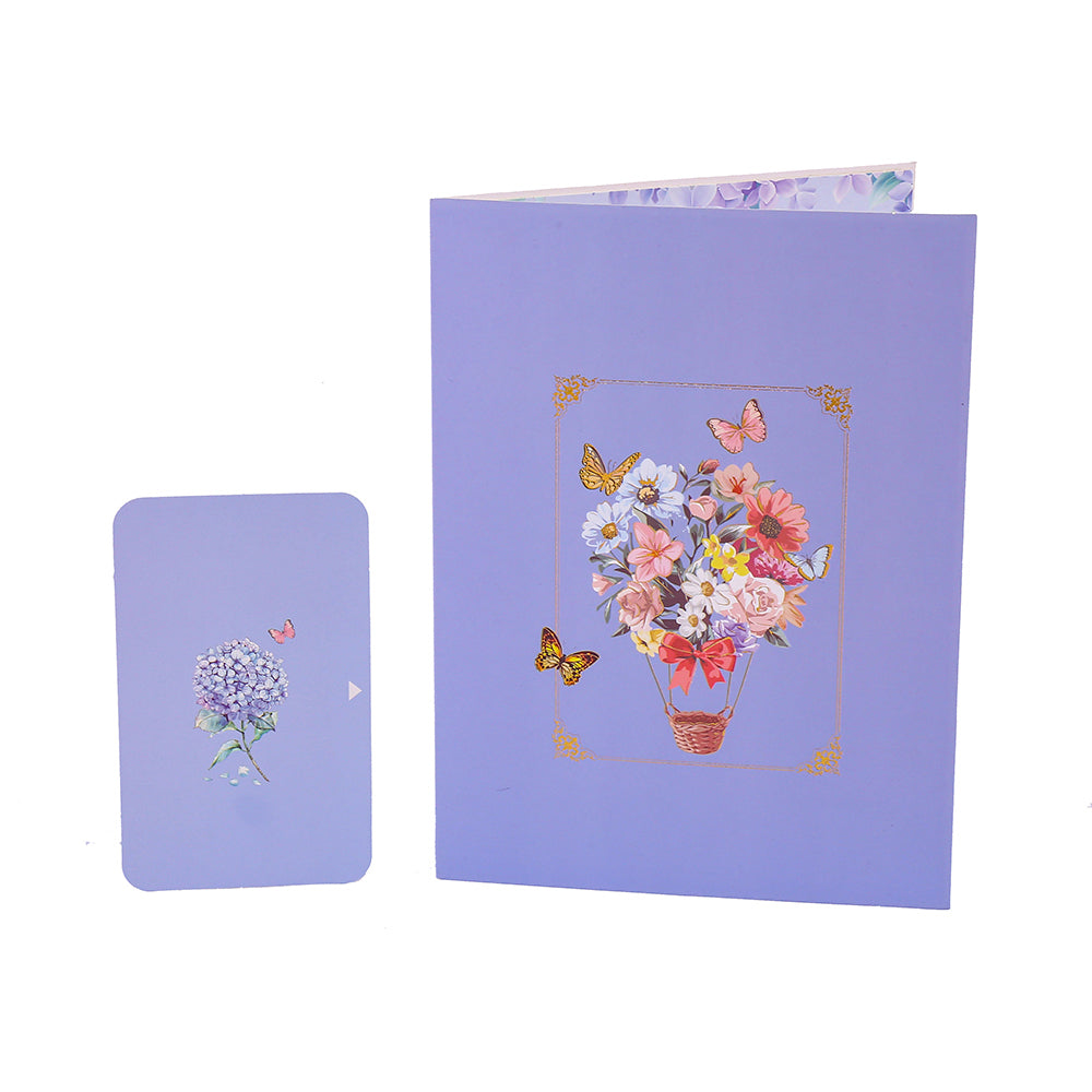 Blue and Purple Butterfly 3D Pop Up Greeting Card