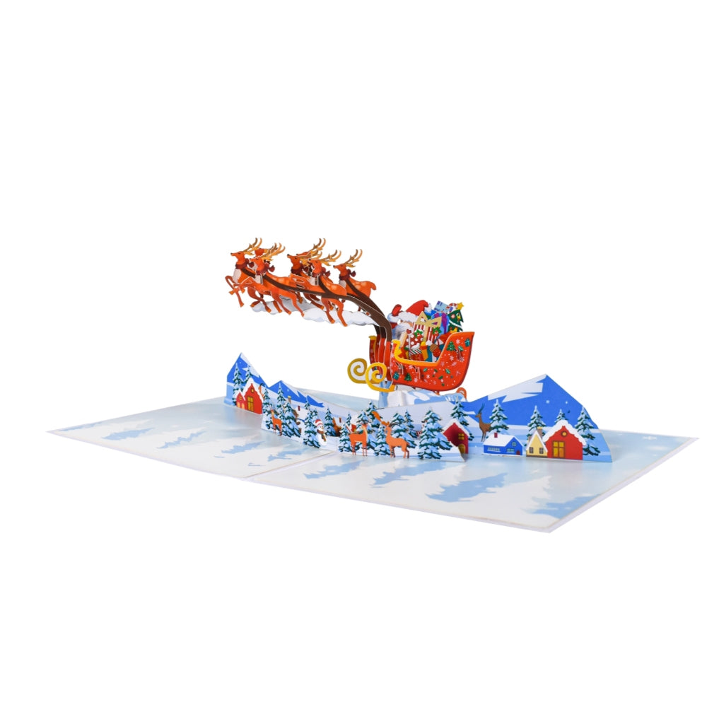 Santa’s Sleigh Ride A Magical Christmas 3D Pop Up Card