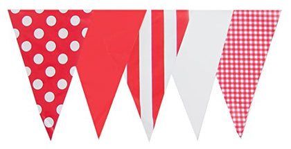 Red Mix Bunting 10m with 20 Pennants