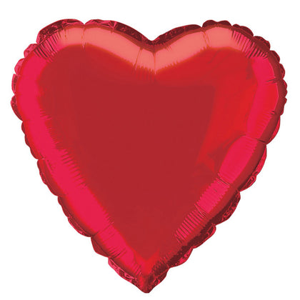 Red Solid Heart Foil Balloon 18