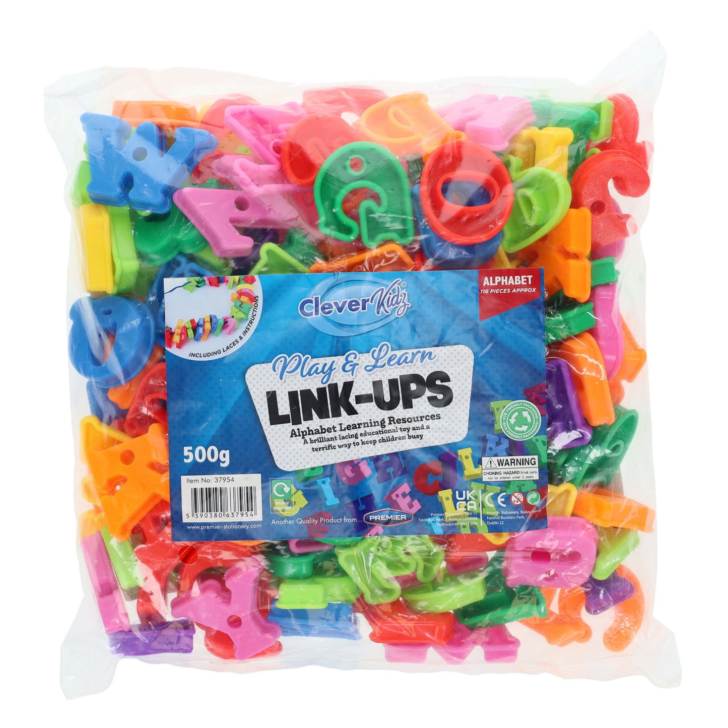 500gm(Approx 116pieces) Link-Ups Alphabet Learning Resources by Cleaver Kidz