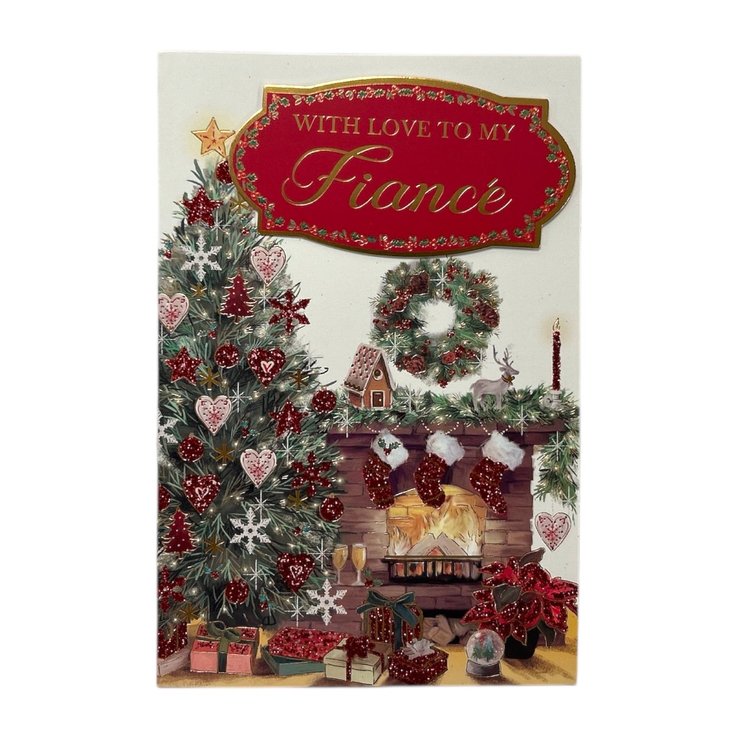 With Love To My Fiance Amazing Decorated Room Design Christmas Card