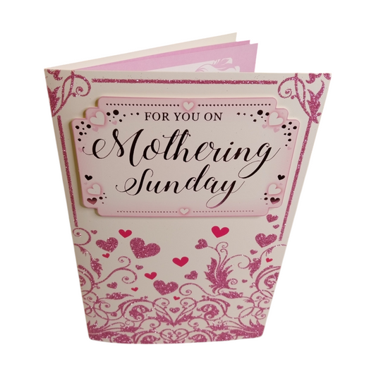 Mothering Sunday Classic Mini Pink Hearts Design Mother's Day Boxed Card