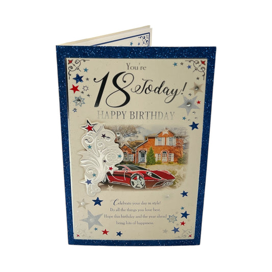 Age 18 Sport Car Design Sentimental Birthday Card