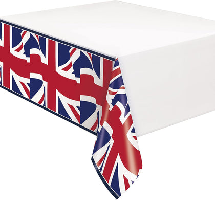 Union Jack Rectangular Plastic Table Cover, 54