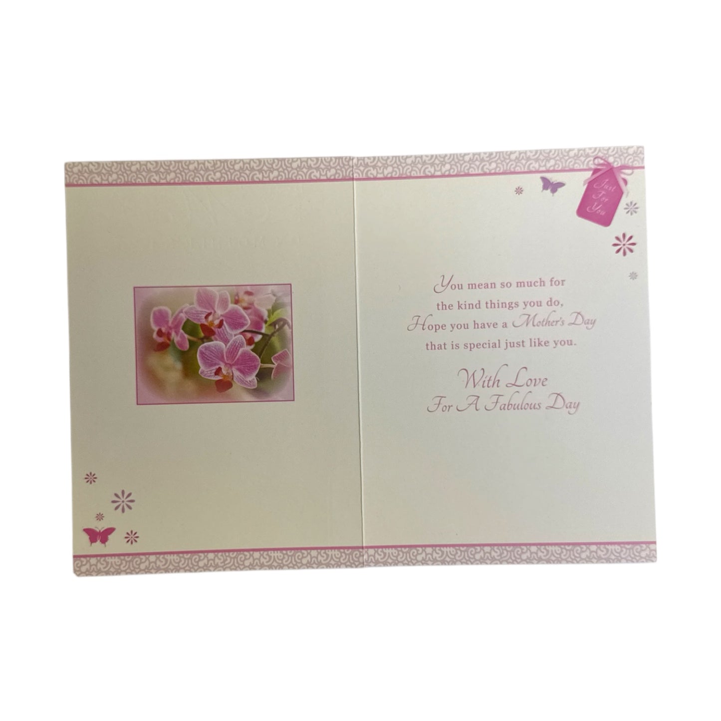 To a Dear Mam Pink Orchid Flowers Design Mother's Day Card