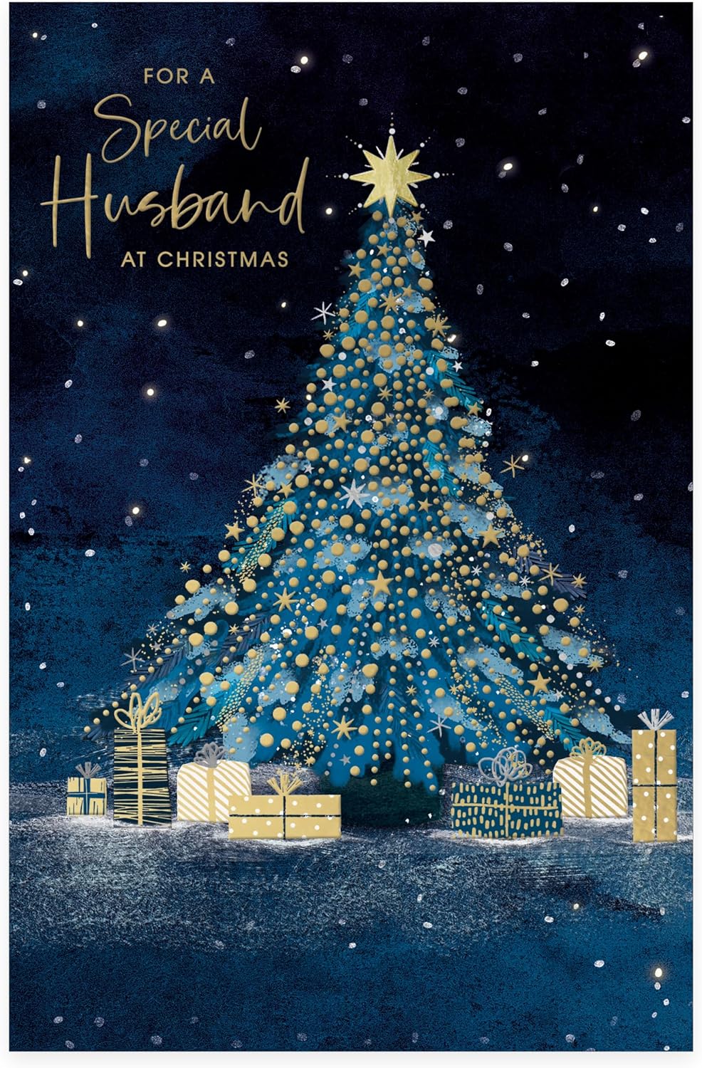 Decorated Tree Design Husband Christmas Card