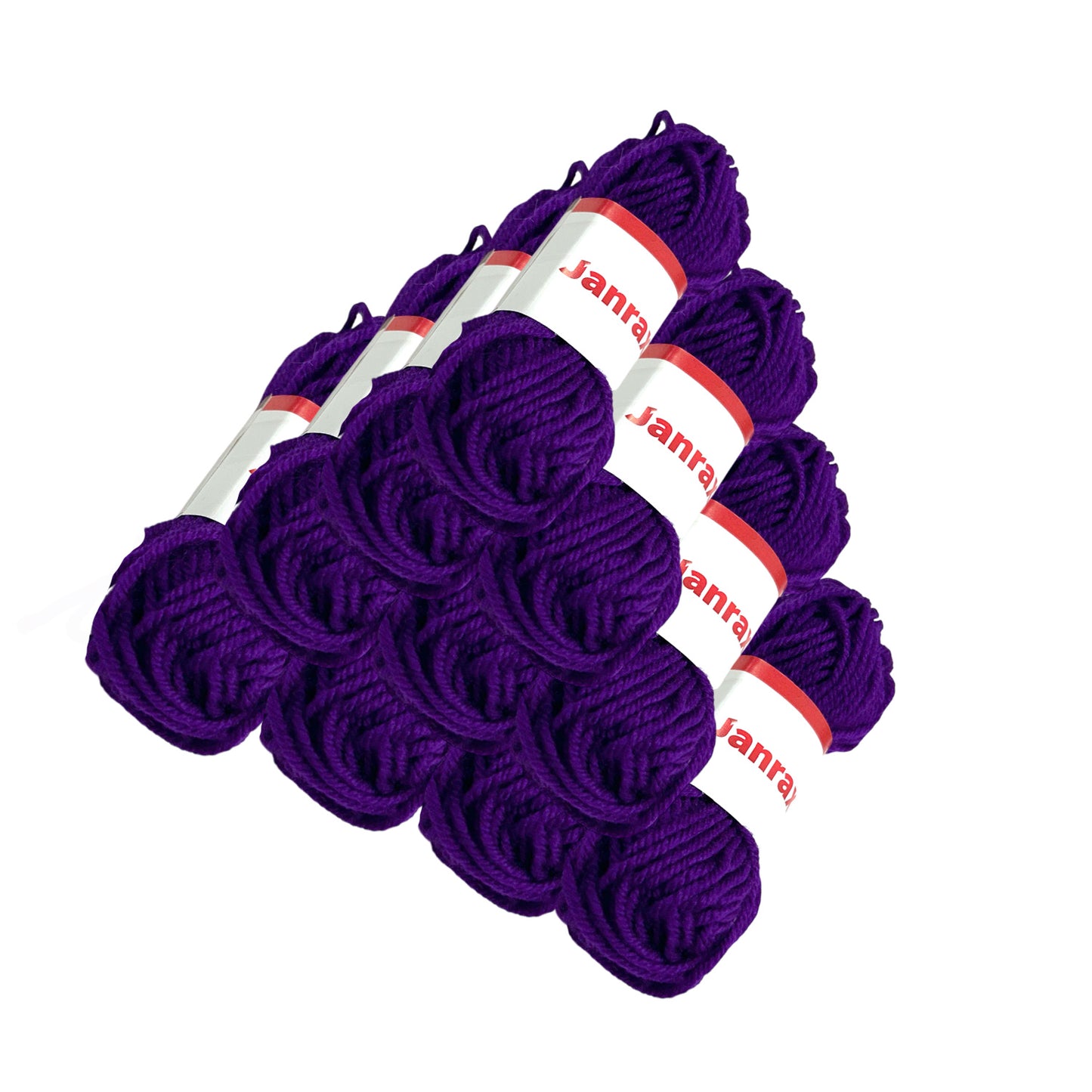 Pack of 10 Purple Acrylic Yarn Rolls – 10g each, 4 Strand 8 Ply Knitting Wool