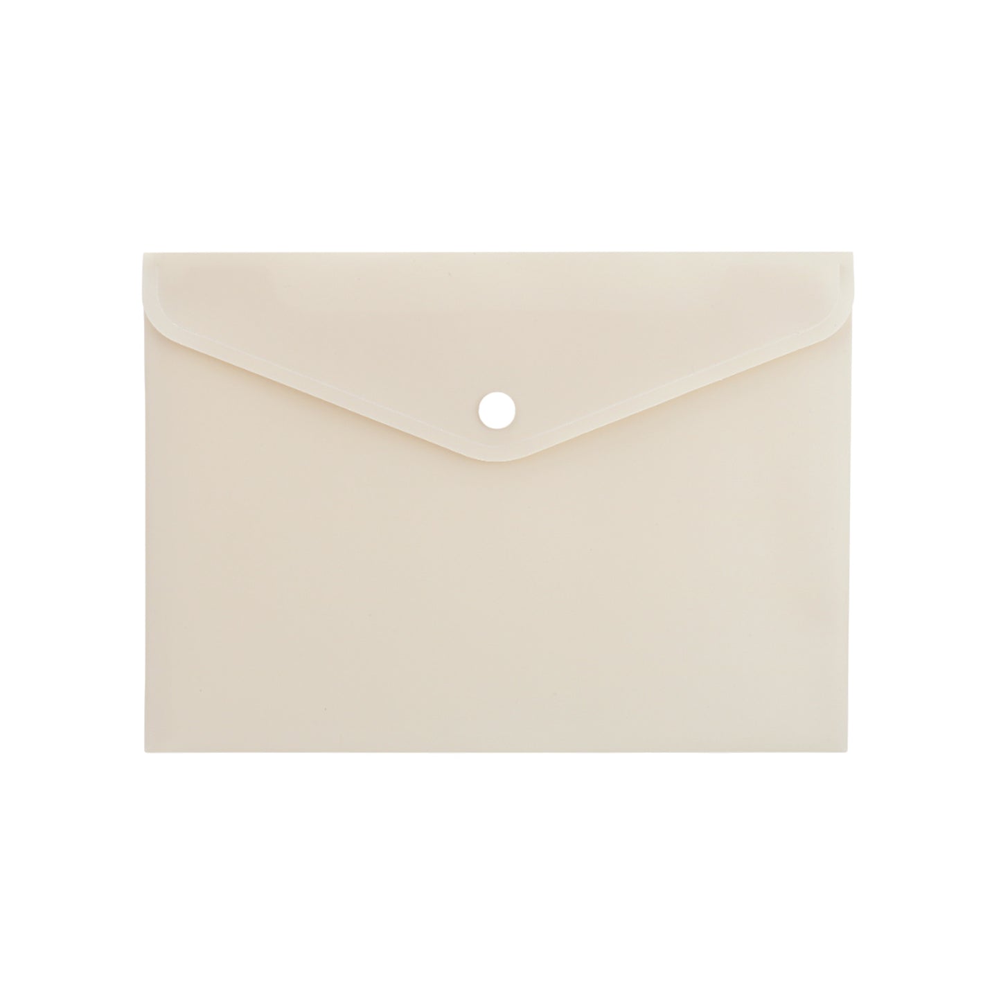 Pack of 12 A5 Ivory Soft Touch Plastic Document Wallets with Button Closure