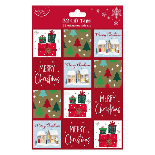 Pack of 32 Mod Christmas Gift Tags