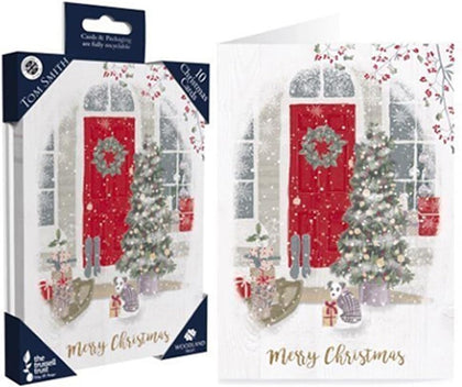 Pack of 10 Luxury Front Door Design Christmas Cards