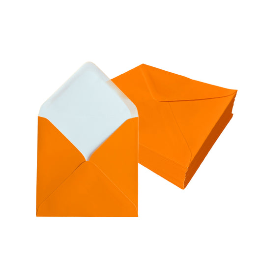 Pack of 50 Vivid Sunshine Orange 155x155mm Gummed Envelopes