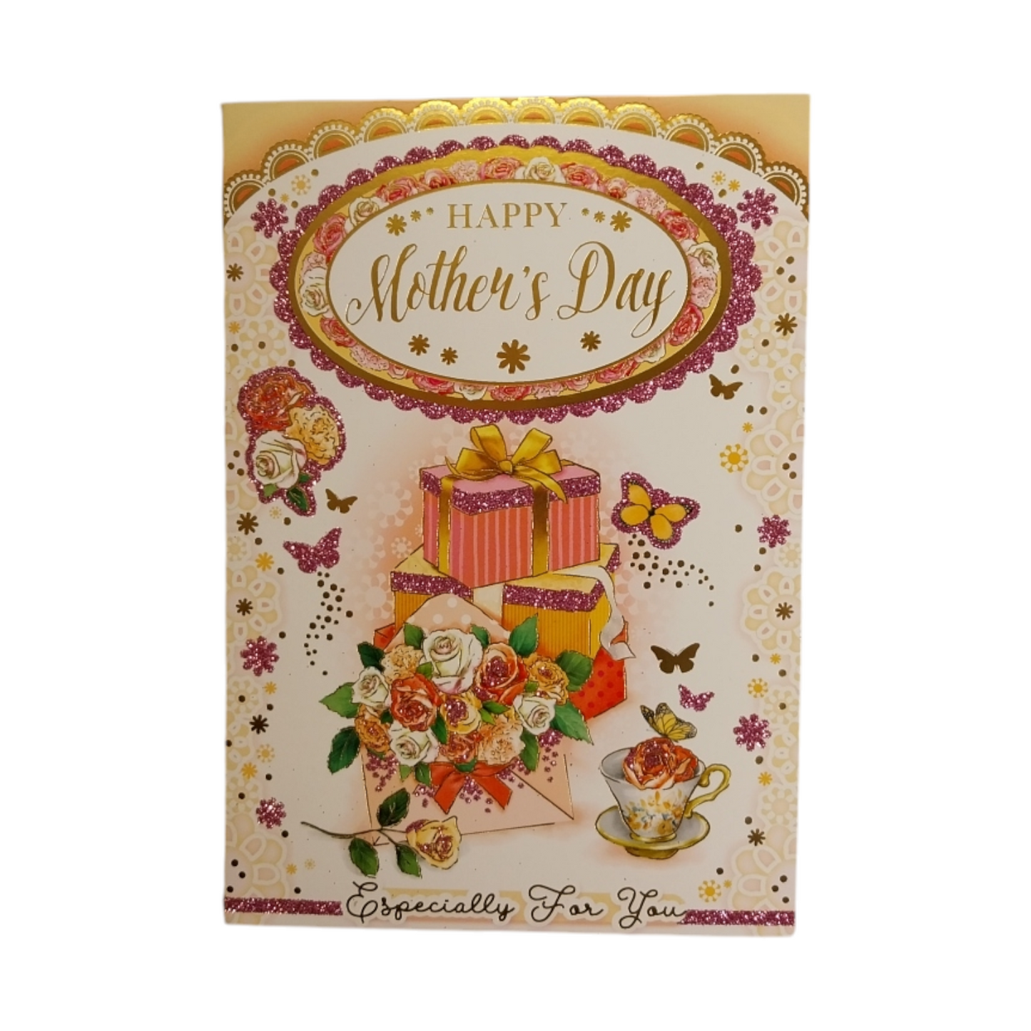 Beautiful Roses And Gift Design Mother's Day Card