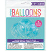 Pack of 5 16" Clear Latex Balloons with Blue Heart Confetti