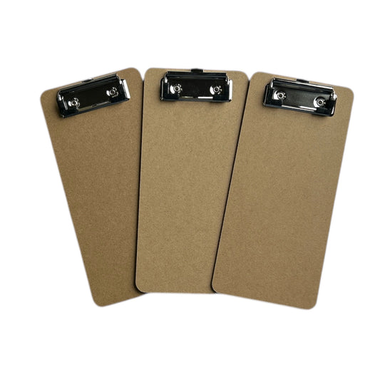 Pack of 12 Slim Wooden Clipboards by Janrax - Suitable for A6 Paper