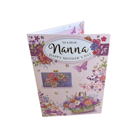To A Dear Nanna Pastel Flowers Wallet Design Mother's Day Card