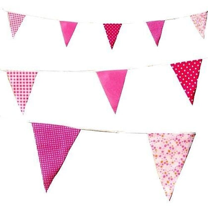Shabby Chic Vintage Pink Print Bunting 10m with 20 Pennants