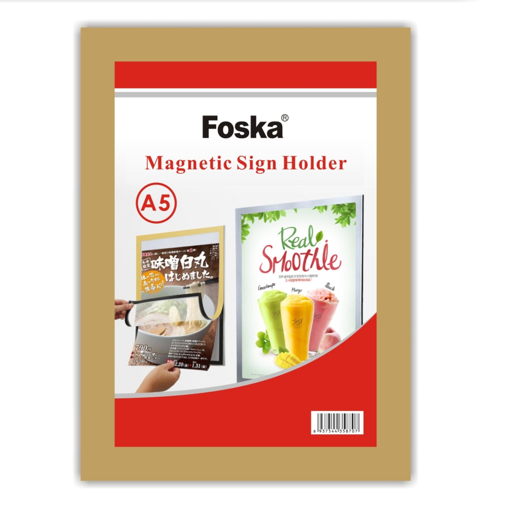 Pack of 6 A5 Magnetic Sign Holder Display Board