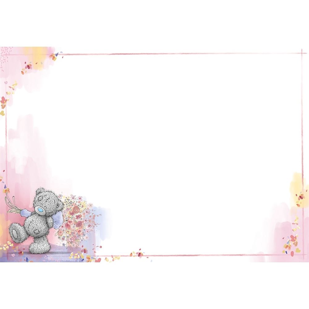 Bear Holding Bouquet Just To Say Blank Card