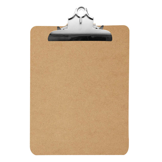 Pack of 6 Janrax A4 MDF Clipboards with Butterfly Clip