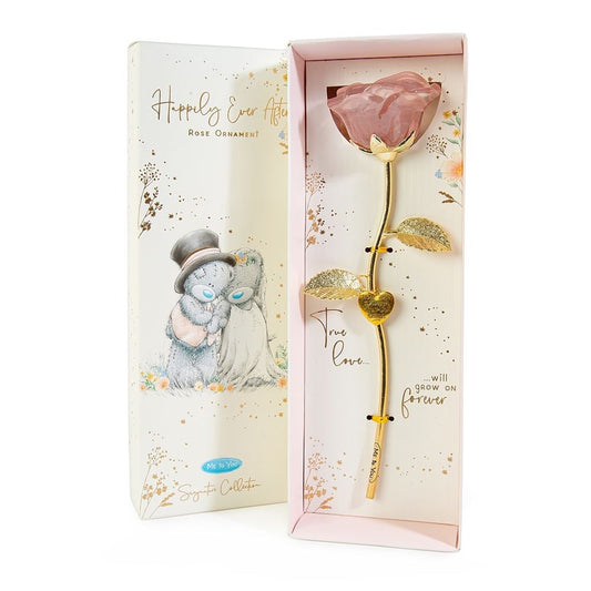 Me to You Tatty Teddy Glass Rose Ornament Wedding Day Gift Signature Collection